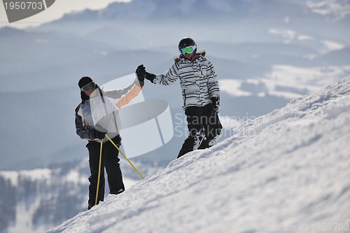 Image of couple relaxing winter seson 