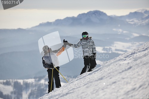 Image of couple relaxing winter seson 