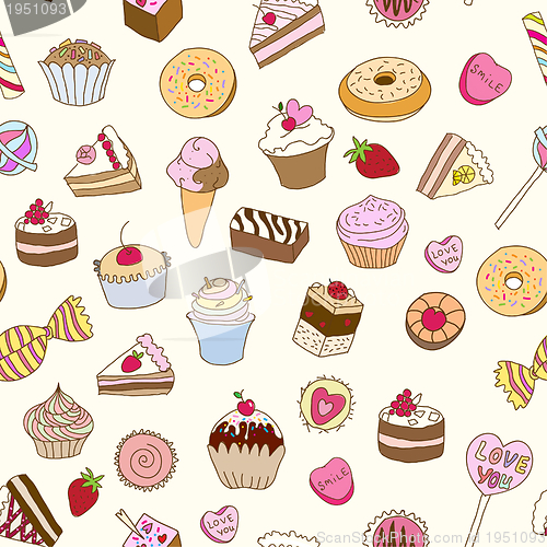 Image of Seamless pattern with sweets.