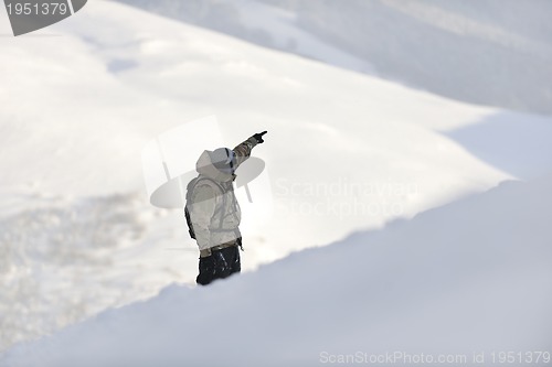 Image of happy snowboarder portrait