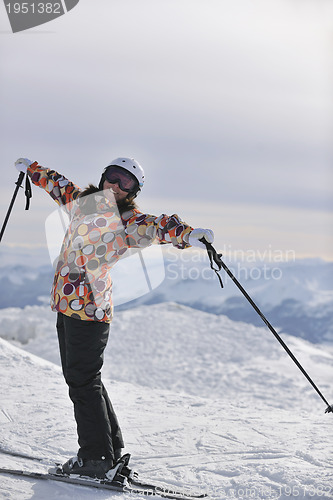 Image of happy woman on sunny winter day