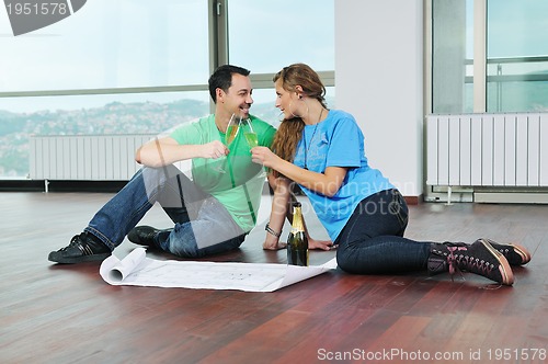 Image of happy couple celebrate
