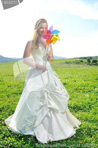 Image of beautiful bride outdoor