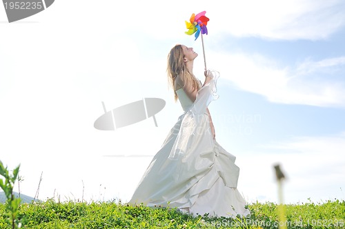 Image of beautiful bride outdoor