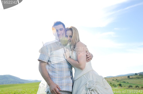 Image of happy bride and groon outdoor