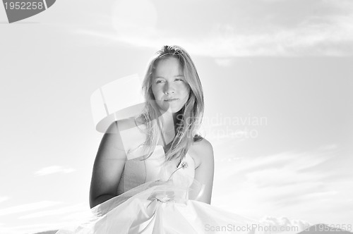 Image of beautiful bride outdoor