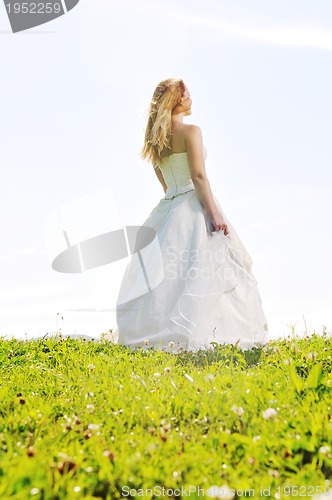 Image of beautiful bride outdoor