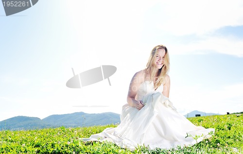 Image of beautiful bride outdoor