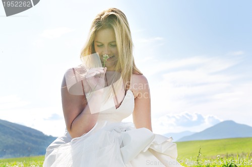 Image of beautiful bride outdoor