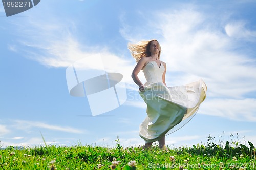 Image of beautiful bride outdoor