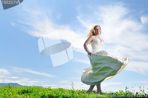 Image of beautiful bride outdoor