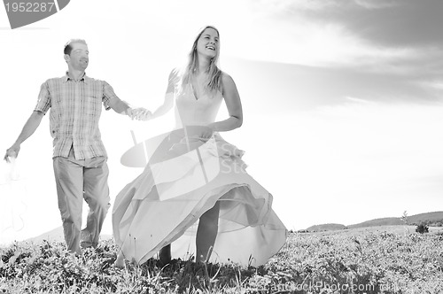 Image of happy bride and groon outdoor