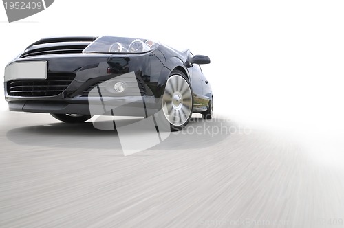 Image of Fast car moving with motion blur