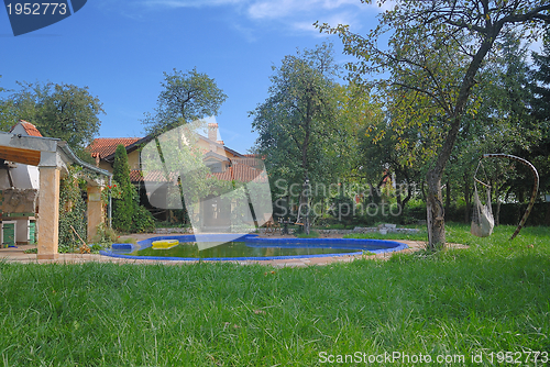 Image of luxury house with swimming pool