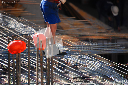 Image of red helmet on construction site