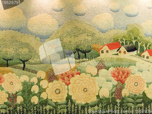 Image of carpet with nature and house decoration