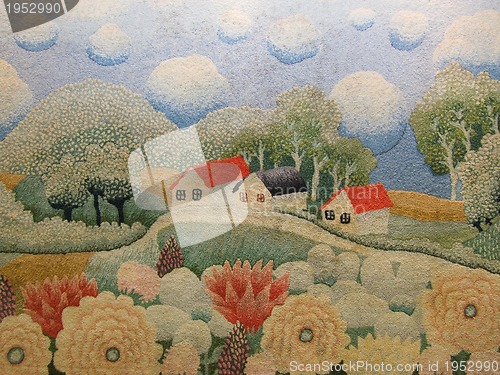 Image of carpet with nature and house decoration