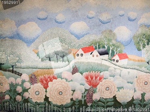 Image of carpet with nature and house decoration