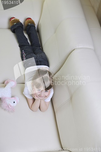 Image of happy cute little girl relax  