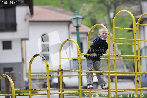 Image of blonde boy in park