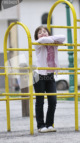 Image of happy young girl in park 
