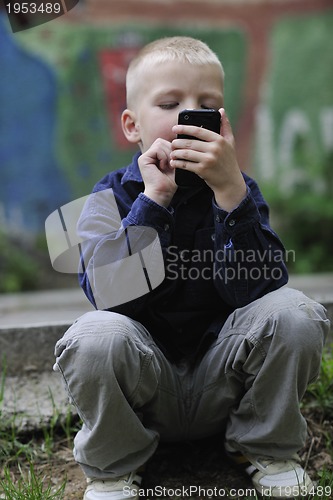 Image of playing video games outdoor