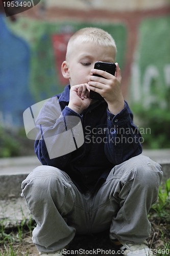 Image of playing video games outdoor