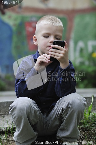 Image of playing video games outdoor