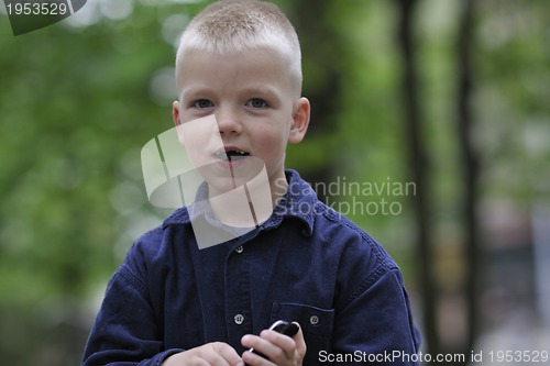 Image of playing video games outdoor