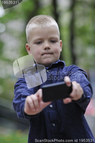 Image of playing video games outdoor