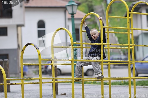 Image of blonde boy in park
