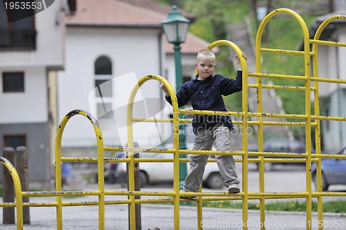 Image of blonde boy in park