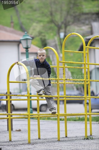 Image of blonde boy in park