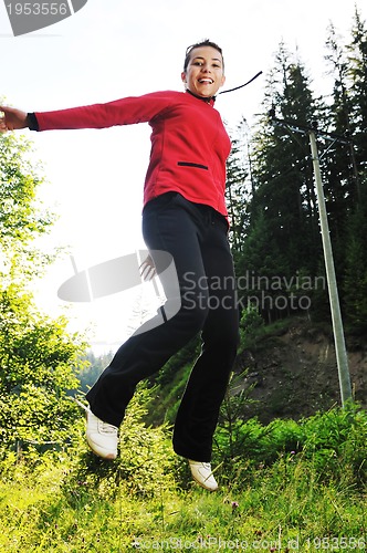 Image of girl jump outdoor