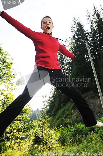 Image of girl jump outdoor