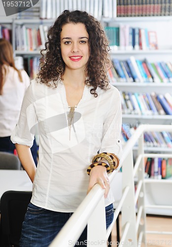 Image of student in  library