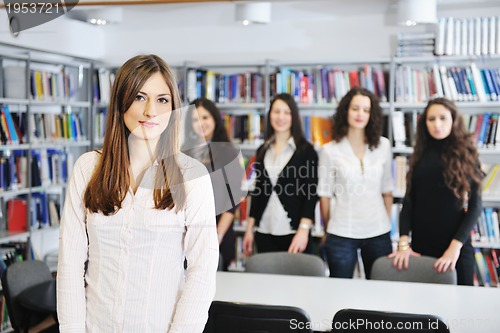 Image of student in  library