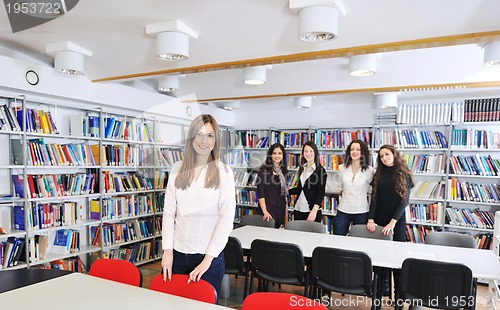 Image of student in  library