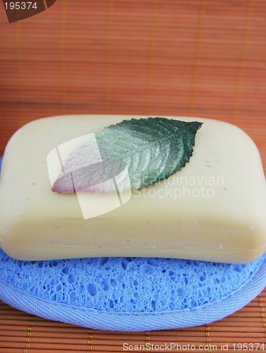 Image of Soap with a leaf