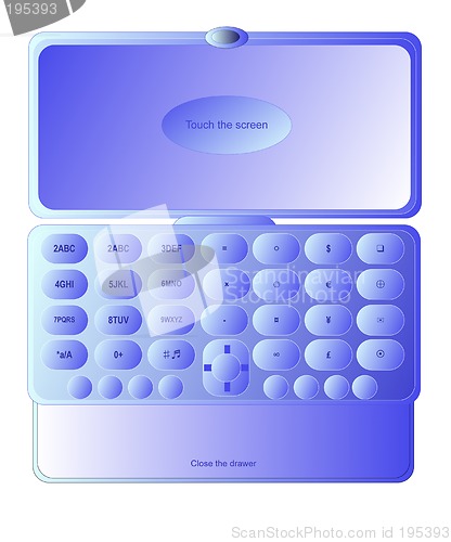 Image of Blue Telephone with a drawer