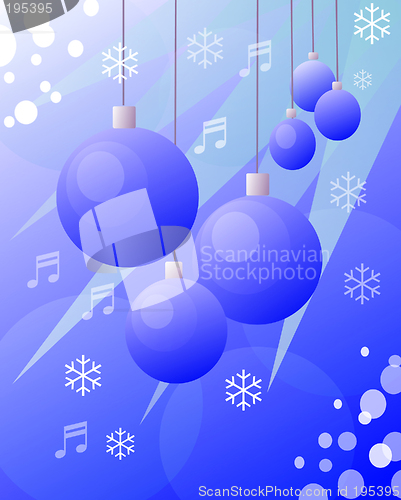 Image of Christmas balls blue drawing