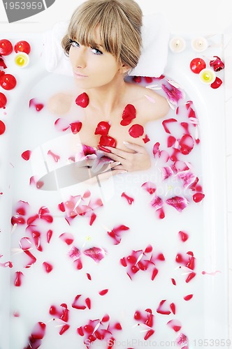 Image of woman bath flower