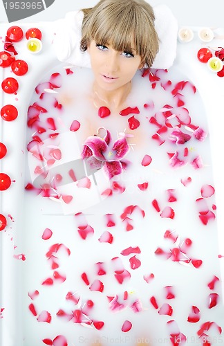Image of woman bath flower