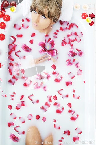 Image of woman bath flower