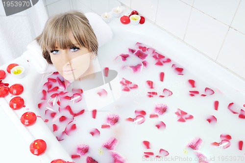 Image of woman bath flower