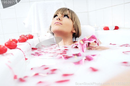 Image of woman bath flower