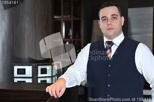 Image of recetion man in hotel