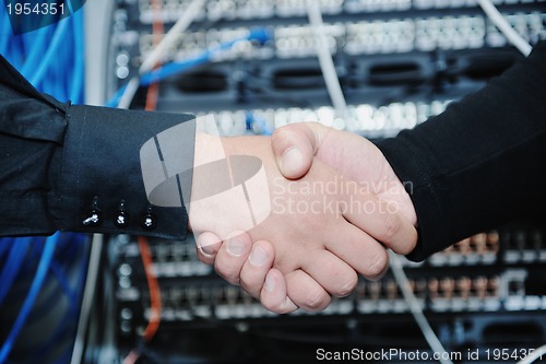 Image of it engineer in network server room