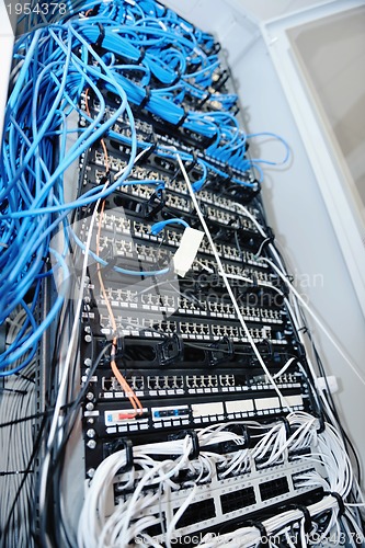 Image of network server room routers