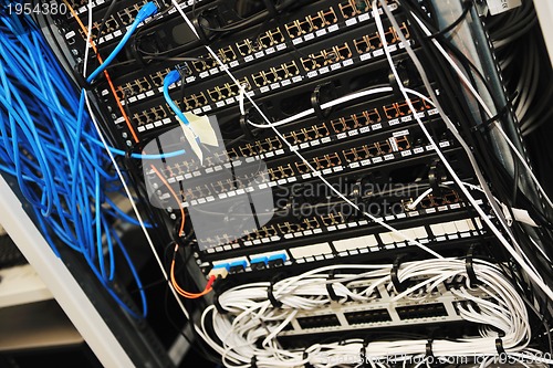 Image of network server room routers